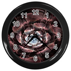 Flower Fractal Art Cool Petal Abstract Wall Clock (black) by Semog4