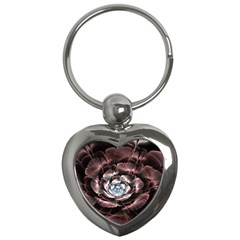 Flower Fractal Art Cool Petal Abstract Key Chain (heart) by Semog4