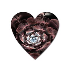 Flower Fractal Art Cool Petal Abstract Heart Magnet by Semog4