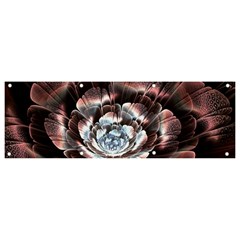 Flower Fractal Art Cool Petal Abstract Banner And Sign 9  X 3  by Semog4