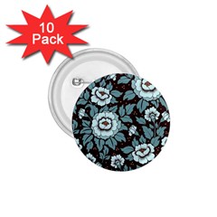 Vintage Floral Pattern Blue Damask Pattern Blue Vintage 1 75  Buttons (10 Pack) by Semog4