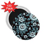 Vintage Floral Pattern Blue Damask Pattern Blue Vintage 2.25  Magnets (100 pack)  Front