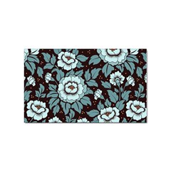 Vintage Floral Pattern Blue Damask Pattern Blue Vintage Sticker (rectangular) by Semog4