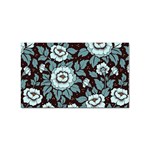 Vintage Floral Pattern Blue Damask Pattern Blue Vintage Sticker (Rectangular) Front