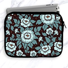 Vintage Floral Pattern Blue Damask Pattern Blue Vintage Apple Ipad 2/3/4 Zipper Cases by Semog4