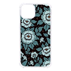 Vintage Floral Pattern Blue Damask Pattern Blue Vintage Iphone 13 Tpu Uv Print Case by Semog4