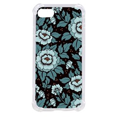 Vintage Floral Pattern Blue Damask Pattern Blue Vintage Iphone Se by Semog4