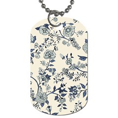 Vintage Background Blue Roses Rose Pattern Retro Dog Tag (one Side) by Semog4