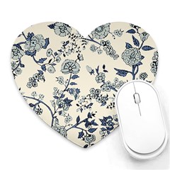 Vintage Background Blue Roses Rose Pattern Retro Heart Mousepad by Semog4