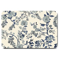 Vintage Background Blue Roses Rose Pattern Retro Large Doormat by Semog4