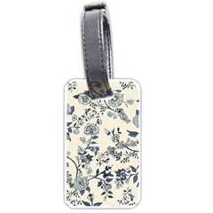 Vintage Background Blue Roses Rose Pattern Retro Luggage Tag (one Side) by Semog4