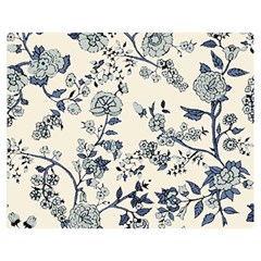 Vintage Background Blue Roses Rose Pattern Retro Premium Plush Fleece Blanket (medium)