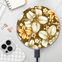 Flowers Pattern Floral Patterns Decorative Art Wireless Fast Charger(white) by Semog4