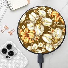 Flowers Pattern Floral Patterns Decorative Art Wireless Fast Charger(black)