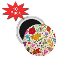 Colorful Flowers Pattern Abstract Patterns Floral Patterns 1 75  Magnets (10 Pack)  by Semog4