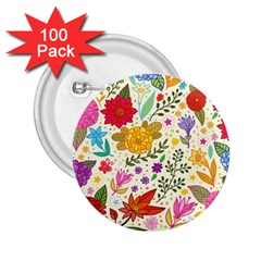 Colorful Flowers Pattern Abstract Patterns Floral Patterns 2 25  Buttons (100 Pack)  by Semog4