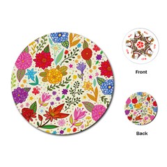 Colorful Flowers Pattern Abstract Patterns Floral Patterns Playing Cards Single Design (round) by Semog4