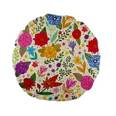 Colorful Flowers Pattern Abstract Patterns Floral Patterns Standard 15  Premium Flano Round Cushions by Semog4