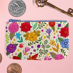 Colorful Flowers Pattern Abstract Patterns Floral Patterns Large Coin Purse by Semog4