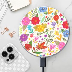 Colorful Flowers Pattern Abstract Patterns Floral Patterns Wireless Fast Charger(white) by Semog4