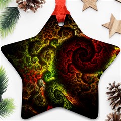 Green And Red Lights Wallpaper Fractal Digital Art Artwork Ornament (star) by Semog4