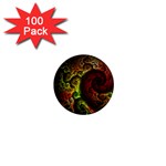 Green And Red Lights Wallpaper Fractal Digital Art Artwork 1  Mini Magnets (100 pack)  Front