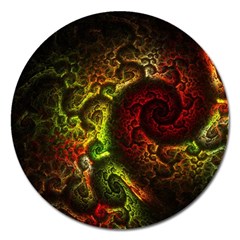 Green And Red Lights Wallpaper Fractal Digital Art Artwork Magnet 5  (round) by Semog4