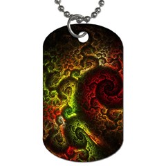 Green And Red Lights Wallpaper Fractal Digital Art Artwork Dog Tag (one Side) by Semog4