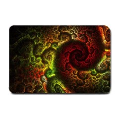 Green And Red Lights Wallpaper Fractal Digital Art Artwork Small Doormat by Semog4