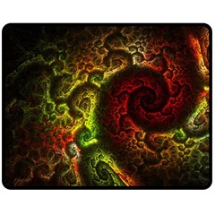 Green And Red Lights Wallpaper Fractal Digital Art Artwork Fleece Blanket (medium) by Semog4