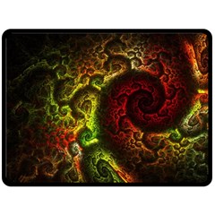 Green And Red Lights Wallpaper Fractal Digital Art Artwork Two Sides Fleece Blanket (large) by Semog4