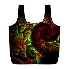 Green And Red Lights Wallpaper Fractal Digital Art Artwork Full Print Recycle Bag (l) by Semog4