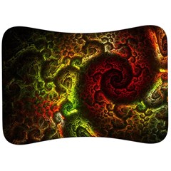 Green And Red Lights Wallpaper Fractal Digital Art Artwork Velour Seat Head Rest Cushion by Semog4