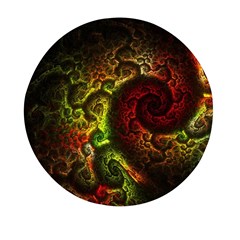 Green And Red Lights Wallpaper Fractal Digital Art Artwork Mini Round Pill Box by Semog4