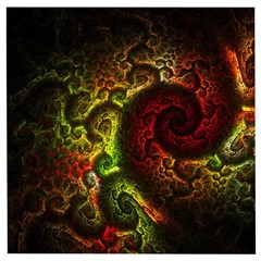 Green And Red Lights Wallpaper Fractal Digital Art Artwork Wooden Puzzle Square by Semog4