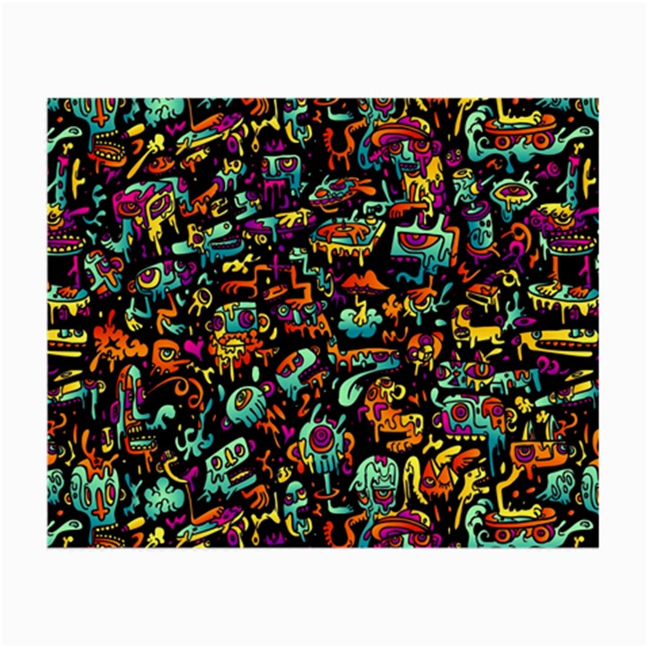 Cartoon Monster Pattern Abstract Background Small Glasses Cloth