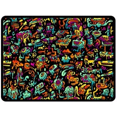 Cartoon Monster Pattern Abstract Background Two Sides Fleece Blanket (large) by Semog4