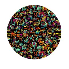 Cartoon Monster Pattern Abstract Background Mini Round Pill Box (pack Of 5) by Semog4