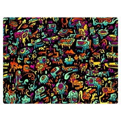 Cartoon Monster Pattern Abstract Background Premium Plush Fleece Blanket (extra Small)