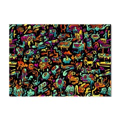 Cartoon Monster Pattern Abstract Background Crystal Sticker (a4)