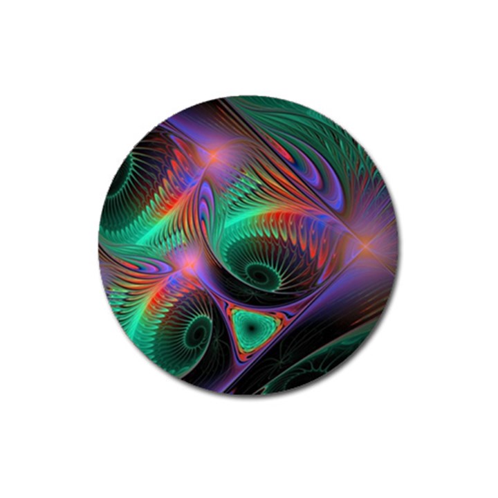 Circle Art 3d Artwork Graphics Vortex Colorful Digital Art Magnet 3  (Round)