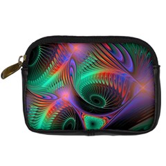 Circle Art 3d Artwork Graphics Vortex Colorful Digital Art Digital Camera Leather Case by Semog4