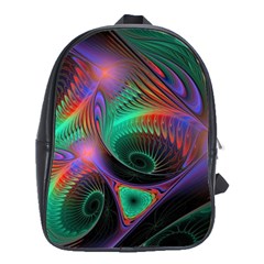 Circle Art 3d Artwork Graphics Vortex Colorful Digital Art School Bag (large) by Semog4