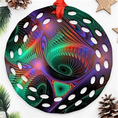 Circle Art 3d Artwork Graphics Vortex Colorful Digital Art Round Filigree Ornament (two Sides) by Semog4