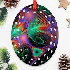 Circle Art 3d Artwork Graphics Vortex Colorful Digital Art Ornament (oval Filigree) by Semog4