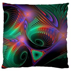 Circle Art 3d Artwork Graphics Vortex Colorful Digital Art Large Cushion Case (two Sides) by Semog4