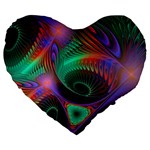 Circle Art 3d Artwork Graphics Vortex Colorful Digital Art Large 19  Premium Heart Shape Cushions Front