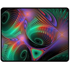 Circle Art 3d Artwork Graphics Vortex Colorful Digital Art Two Sides Fleece Blanket (medium) by Semog4