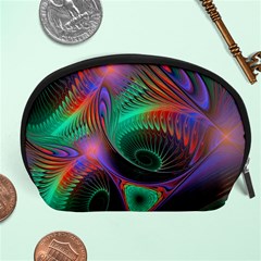 Circle Art 3d Artwork Graphics Vortex Colorful Digital Art Accessory Pouch (large) by Semog4