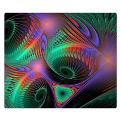 Circle Art 3d Artwork Graphics Vortex Colorful Digital Art Two Sides Premium Plush Fleece Blanket (small) by Semog4